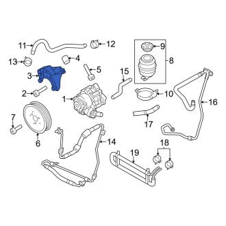 New OEM Genuine Audi, Power Steering Pump Bracket - Part # 06E145393E