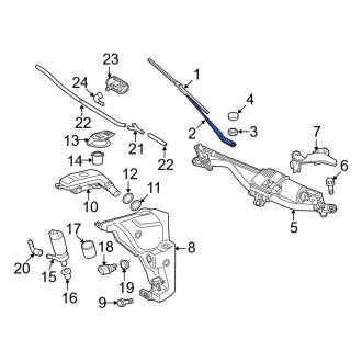 New OEM Genuine Audi, Right Windshield Wiper Arm - Part # 8R1955408B1P9