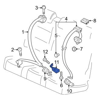 New OEM Genuine Audi, Rear Center Seat Belt Receptacle - Part # 8R0857740F