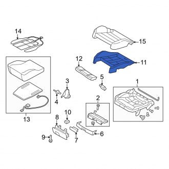 New OEM Genuine Audi, Front Left Seat Cushion Foam - Part # 8R0881361Q