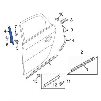 New OEM Genuine Audi, Front Right Door Applique - Part # 8R0837902Q9B9