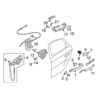 New OEM Genuine Audi, Rear Exterior Door Handle Base - Part # 8T0837167A