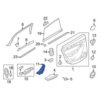 New OEM Genuine Audi, Front Left Door Switch Trim Panel - Part # 8R1867171A6PS