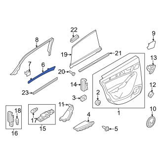 New OEM Genuine Audi, Rear Left Door Trim Molding - Part # 8R0837899AY9B