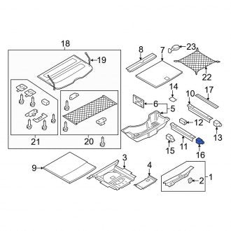 New OEM Genuine Audi, Rear Left Trunk Trim Panel Bracket - Part # 8R0813383H