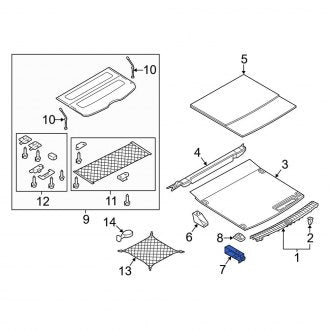 New OEM Genuine Audi, Rear Left Trunk Trim Panel Bracket - Part # 8R0813383J