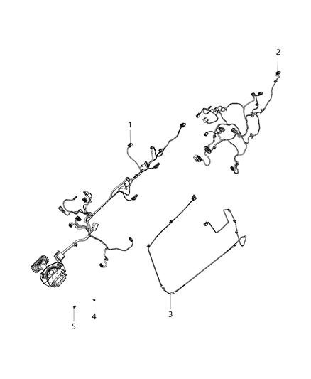 New 2013-2015 Fits Chrysler 1500 Wiring-Rear Door - Part # 68187104AC