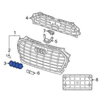 New OEM Genuine Audi, Front Grille Emblem - Part # 80A853736D2ZZ