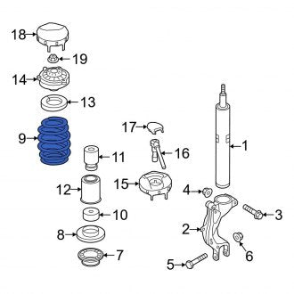 New OEM Genuine Audi, Front Coil Spring - Part # 80A411105BL