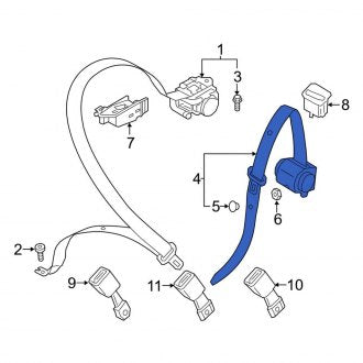 New OEM Genuine Audi, Rear Center Seat Belt Lap and Shoulder Belt - Part # 80A857807CJXE