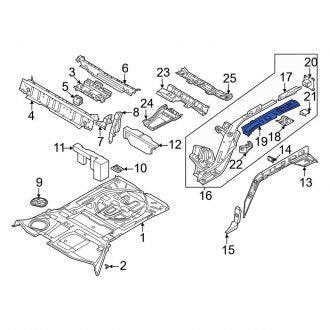 New OEM Genuine Audi, Rear Left Frame Side Member Reinforcement - Part # 80A803789ASTL