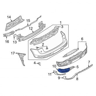 New OEM Genuine Audi, Rear Left Bumper Cover Spacer Panel - Part # 80F807319