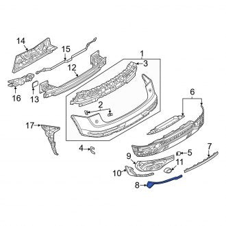 New OEM Genuine Audi, Rear Left Bumper Trim - Part # 80F807967AT94