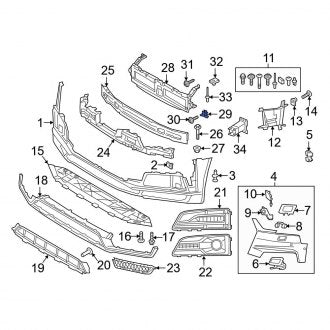 New OEM Genuine Audi, Front Left Bumper Cover Support Rail Bracket - Part # 8W0807333