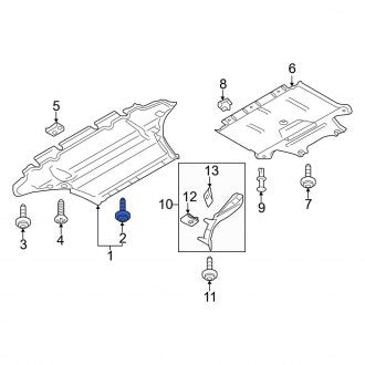 New OEM Genuine Audi, Radiator Support Splash Shield Guide Pin - Part # 8W0805121