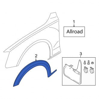 New OEM Genuine Audi, Front Left Fender Flare - Part # 8W9853717AMX3