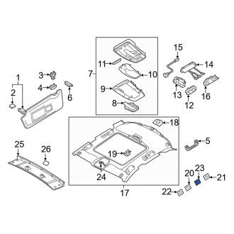 New OEM Genuine Audi, Rear Left Forward Roof Bezel - Part # 8W9861303A4PK