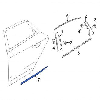 New OEM Genuine Audi, Front Right Door Trim Molding - Part # 8W0867410AG4T4