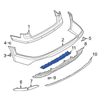 New OEM Genuine Audi, Rear Bumper Cover Support Rail - Part # 8W9807835F