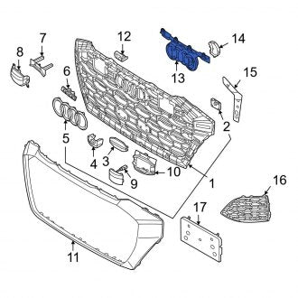 New OEM Genuine Audi, Front Center Grille Molding - Part # 4M8853037H