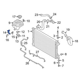 New OEM Genuine Audi, Upper Engine Coolant Reservoir Bracket - Part # 4M0121233CE