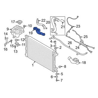 New OEM Genuine Audi, Left Radiator Coolant Hose - Part # 4M0121447BC