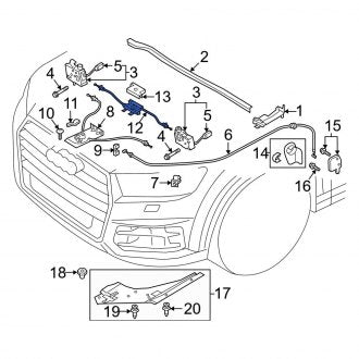 New OEM Genuine Audi, Front Hood Release Cable - Part # 4M8823531B