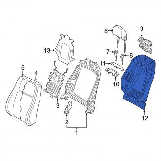 New OEM Genuine Audi, Front Seat Back Panel - Part # 4M0881969AKP5