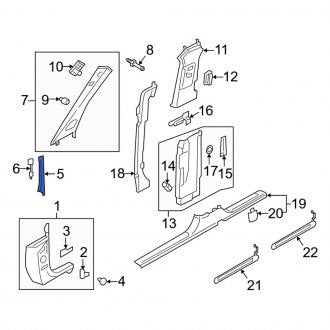 New OEM Genuine Audi, Right Upper Body A-Pillar Trim Panel - Part # 4M8867234CFJ3