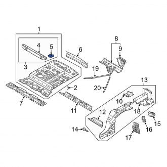 New OEM Genuine Audi, Rear Left Floor Pan Crossmember - Part # 4M6809507B