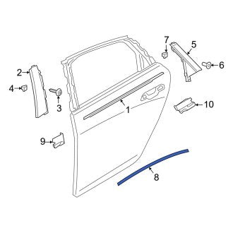 New OEM Genuine Audi, Rear Right Door Reveal Molding - Part # 4K9839644B2ZZ