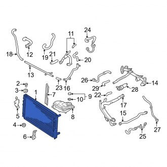 New OEM Genuine Audi, Radiator - Part # 8D0121251BD