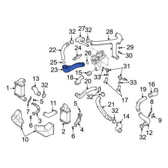 New OEM Genuine Audi, Right Lower Turbocharger Outlet Tube - Part # 078133604C