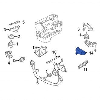 New OEM Genuine Audi, Left Engine Mount Bracket - Part # 8D0399113AB