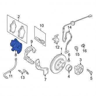 New OEM Genuine Audi, Rear Left Disc Brake Caliper - Part # 8D0615423