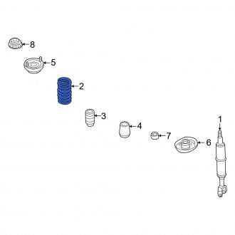 New OEM Genuine Audi, Front Coil Spring - Part # 8D0411105AS