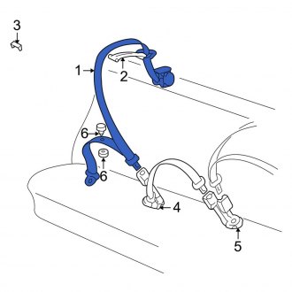 New OEM Genuine Audi, Front Right Seat Belt Lap and Shoulder Belt - Part # 8D0857706DQ44