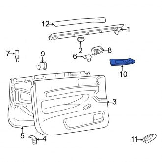 New OEM Genuine Audi, Rear Right Door Switch Trim Panel - Part # 8D0867372AH84