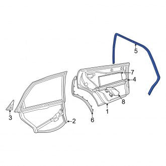 New OEM Genuine Audi, Rear Door Seal - Part # 8D9833721D9SM