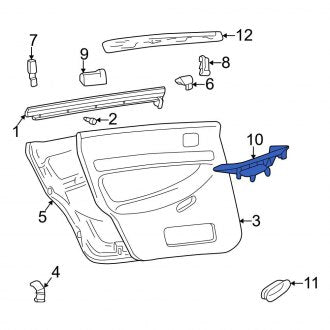 New OEM Genuine Audi, Front Right Door Switch Trim Panel - Part # 8D1867172A6PF