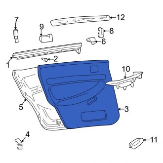 New OEM Genuine Audi, Rear Left Inner Door Interior Trim Panel - Part # 8D0867303M5WE