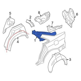 New OEM Genuine Audi, Rear Left Inner Quarter Panel - Part # 8D5810181B