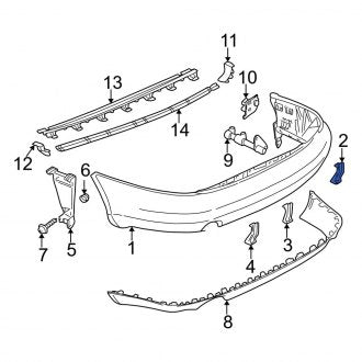 New OEM Genuine Audi, Rear Outer Bumper Cover Retainer - Part # 8D0807435B