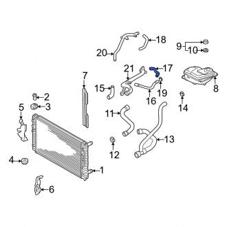 New OEM Genuine Audi, Upper Engine Coolant Overflow Hose - Part # 058121058C