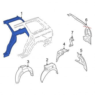 New OEM Genuine Audi, Rear Right Inner Quarter Panel - Part # 8D9810182G