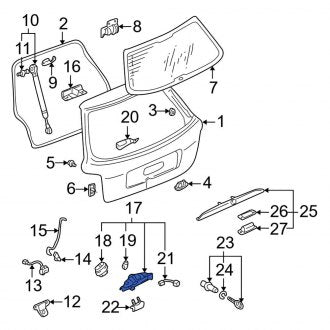 New OEM Genuine Audi, Rear Liftgate Latch Handle - Part # 8D9827565C