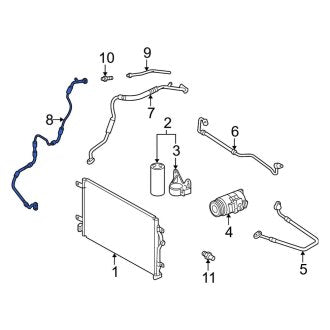 New OEM Genuine Audi, A/C Refrigerant Suction Hose - Part # 8E1260740