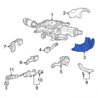 New OEM Genuine Audi, Upper Steering Column Cover - Part # 8E0953515F3ZQ