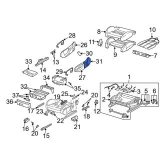 New OEM Genuine Audi, Seat Frame Trim Panel - Part # 8E0881326K4PK