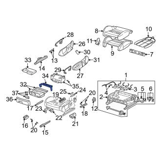 New OEM Genuine Audi, Upper Seat Storage Drawer Bracket - Part # 8E0882515A4PK